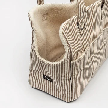 Dog Carrier - Linen Stripes
