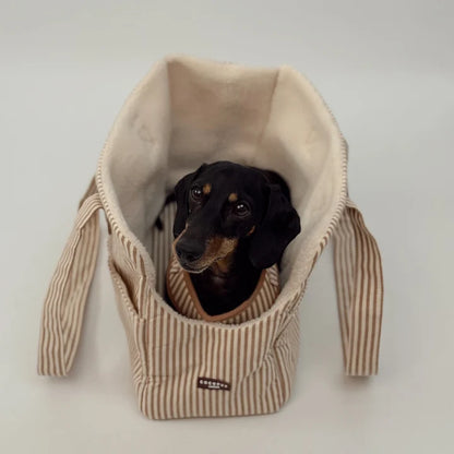 Dog Carrier - Linen Stripes