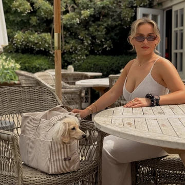 Dog Carrier - Linen Stripes