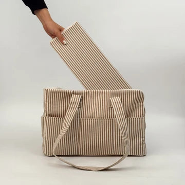 Dog Carrier - Linen Stripes